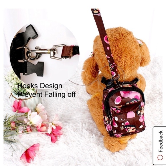 Dog Harness Monkey Print Backpack Size Medium - Picture 1 of 10